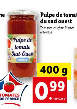 pulpe de tomate du sud ouest