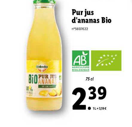 pur jus d'ananas bio