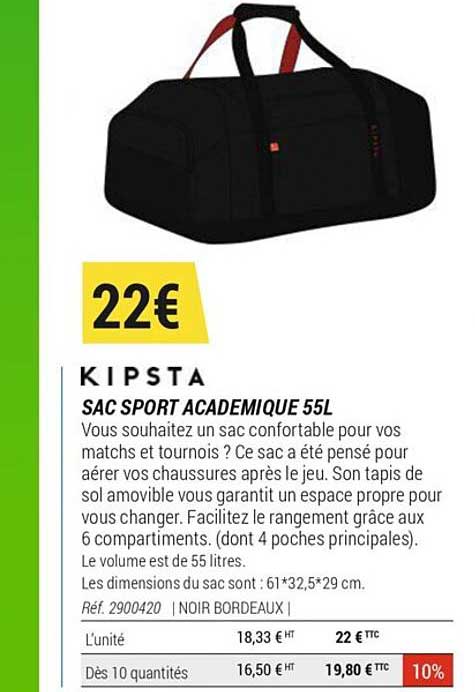 Sac Sport Académique 55 L Kipsta