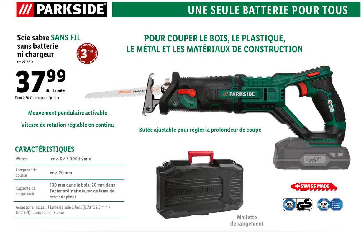 scie sabre sans batterie ni chargeur