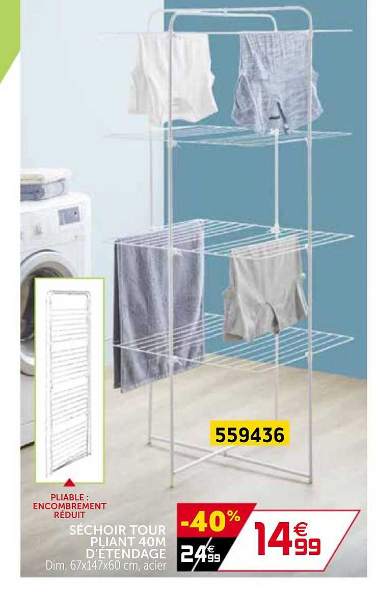 séchoir tour pliant 40 m d'étendage