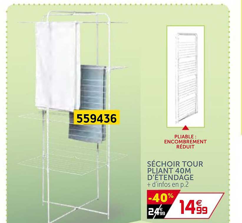 séchoir tour pliant 40m d'étendage