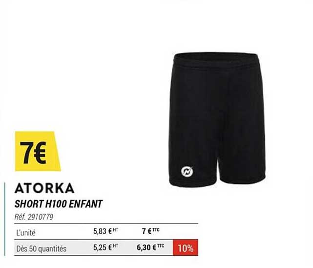 short h100 enfant atorka