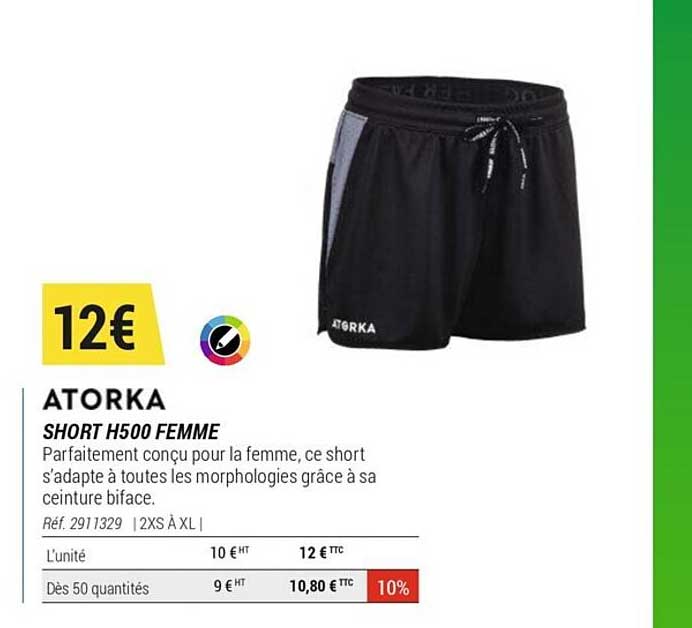 short h500 femme atorka