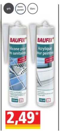 silicone pour les sanitaires beaufix