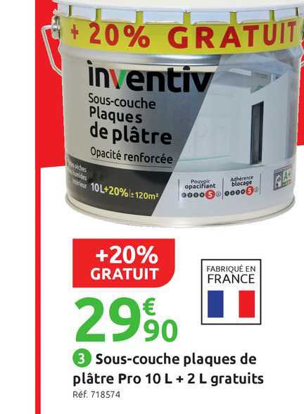 sous-couche plaques de plâtre pro 10 l + 2 l gratuits