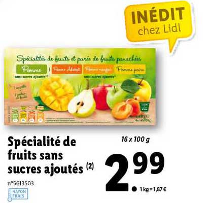 Spécialité De Fruits Sans Sucres Ajoutes