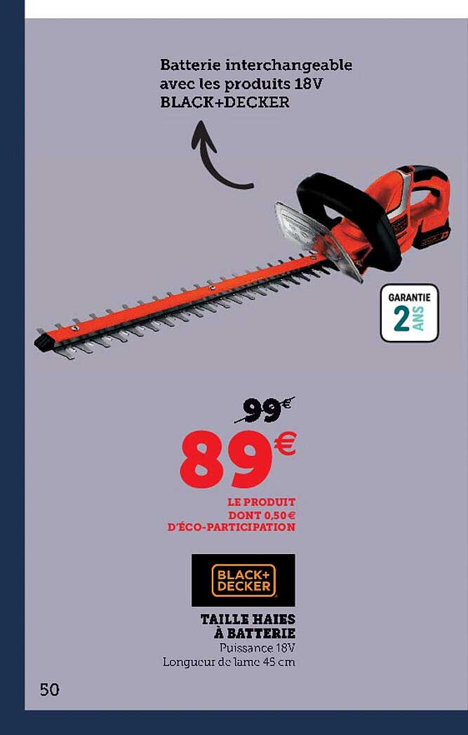 Taille Haies à Batterie Black + Decker