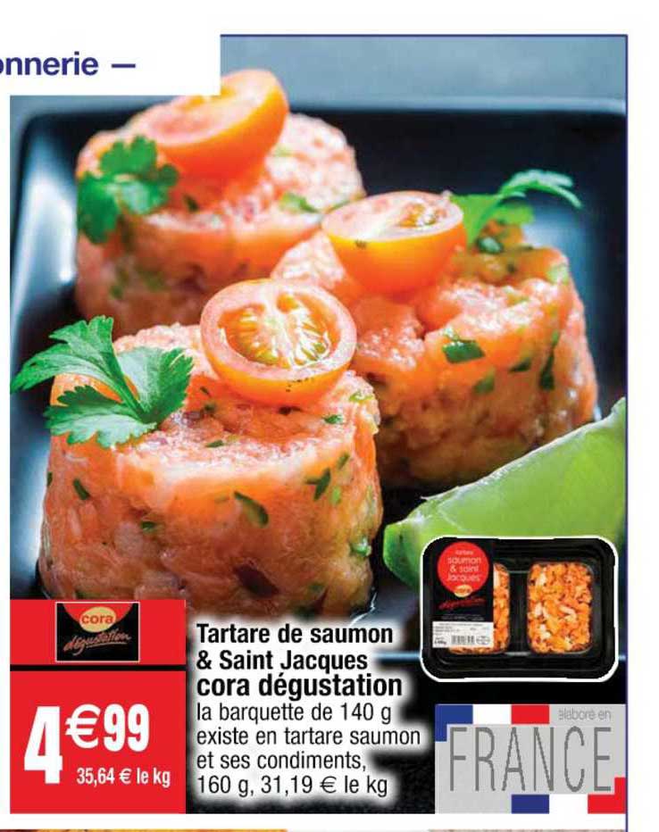 tartare de saumon & saint jacques cora dégustation