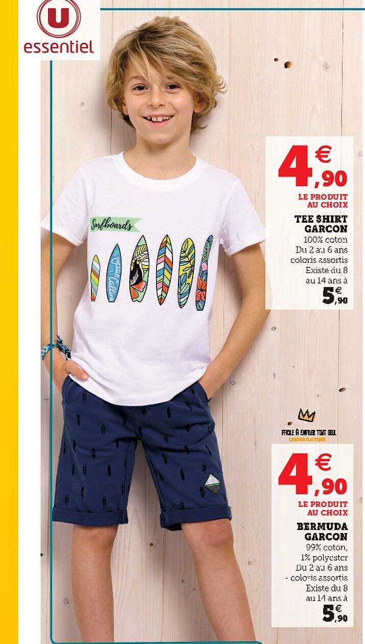 tee-shirt garçon, bermuda garçon