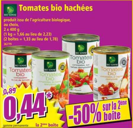tomates bio hachées bio sonne