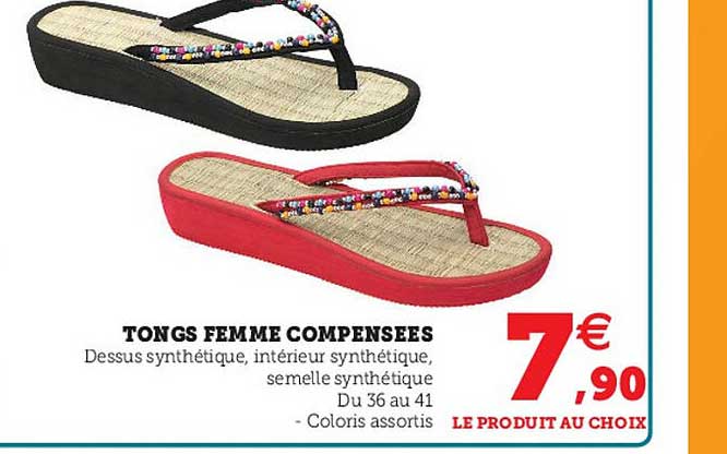 tongs femme compensées