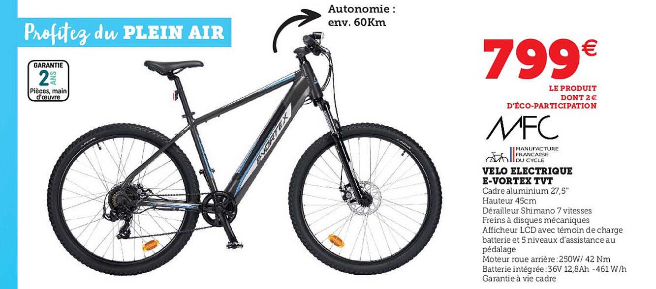 vélo électrique e-vortex tvt