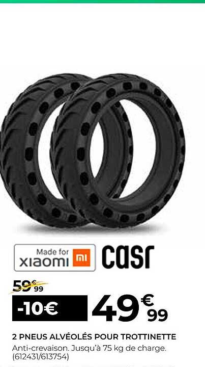 2 pneus alvéolés por trottinette xiaomi
