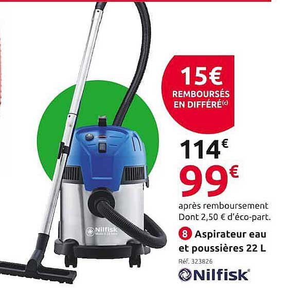 aspirateur eau et poussières 22l nilfisk
