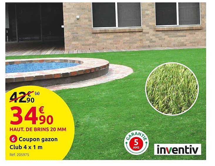 coupon gazon club 4 x 1 m inventiv