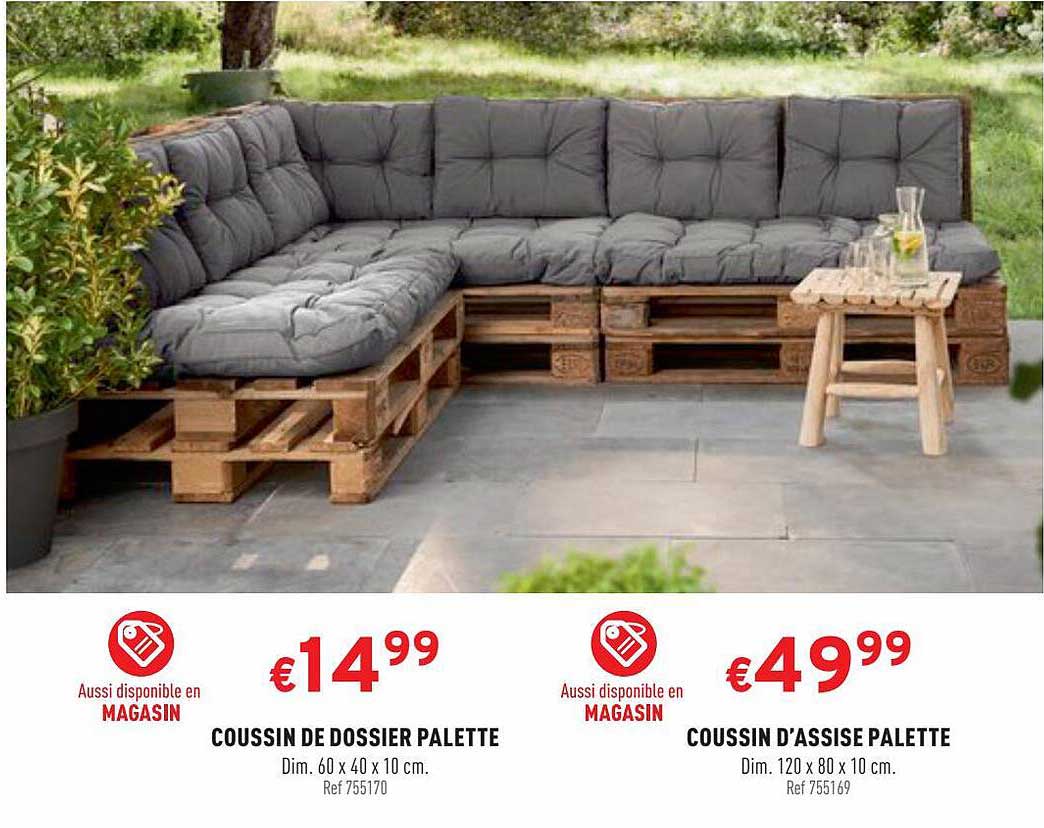 Coussin De Dossier Palette, Coussin D'assise Palette