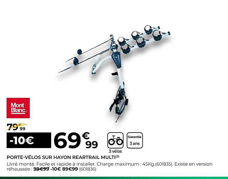 porte-vélo sur hayon reartrail multi mont blanc
