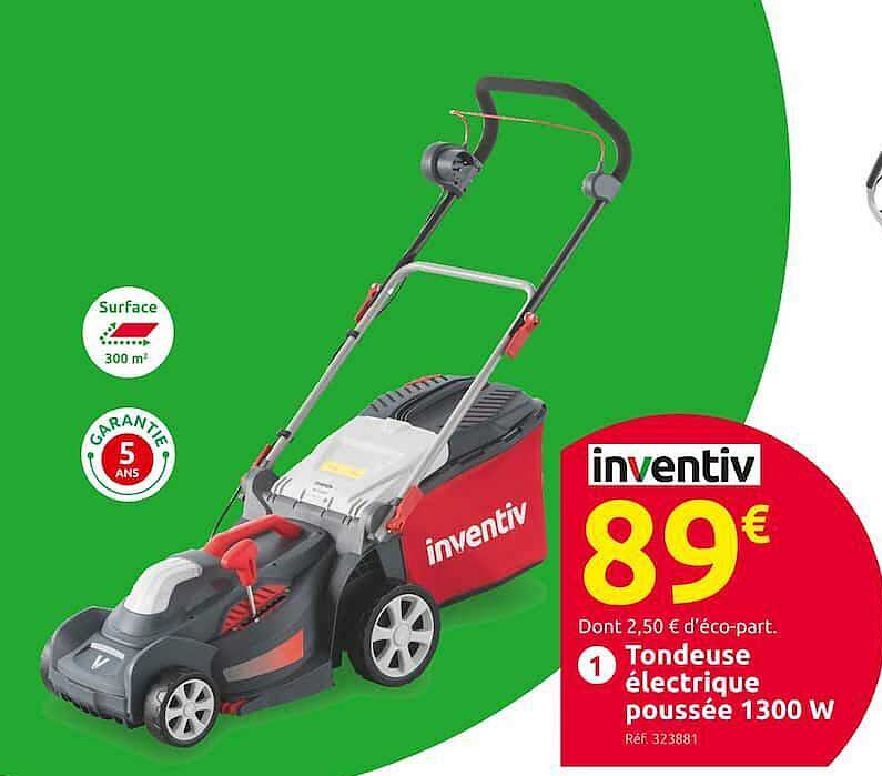 tondeuse électrique poussée 1300 w inventiv