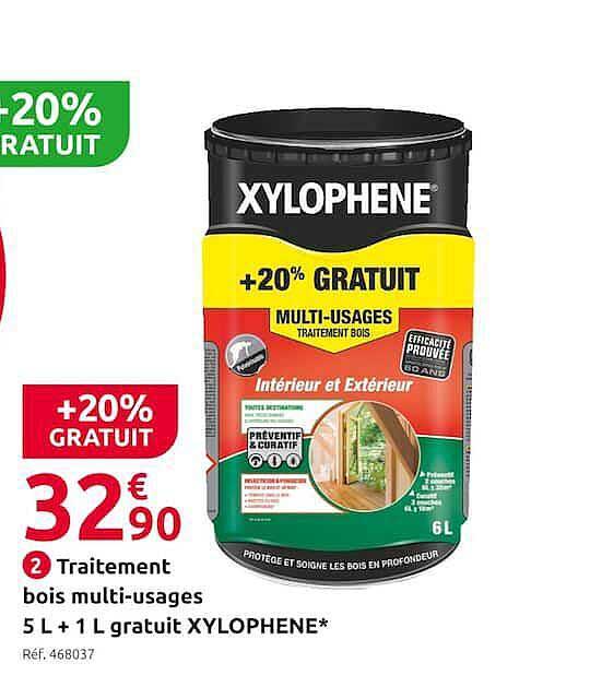 traitement bois multi-usages 5l + 1l gratuit xylophene