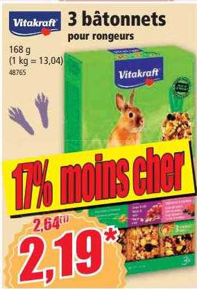3 bâtonnets pour rongeurs vitakraft