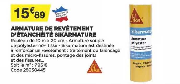armature de revêtement d'étanchéité sikarmature