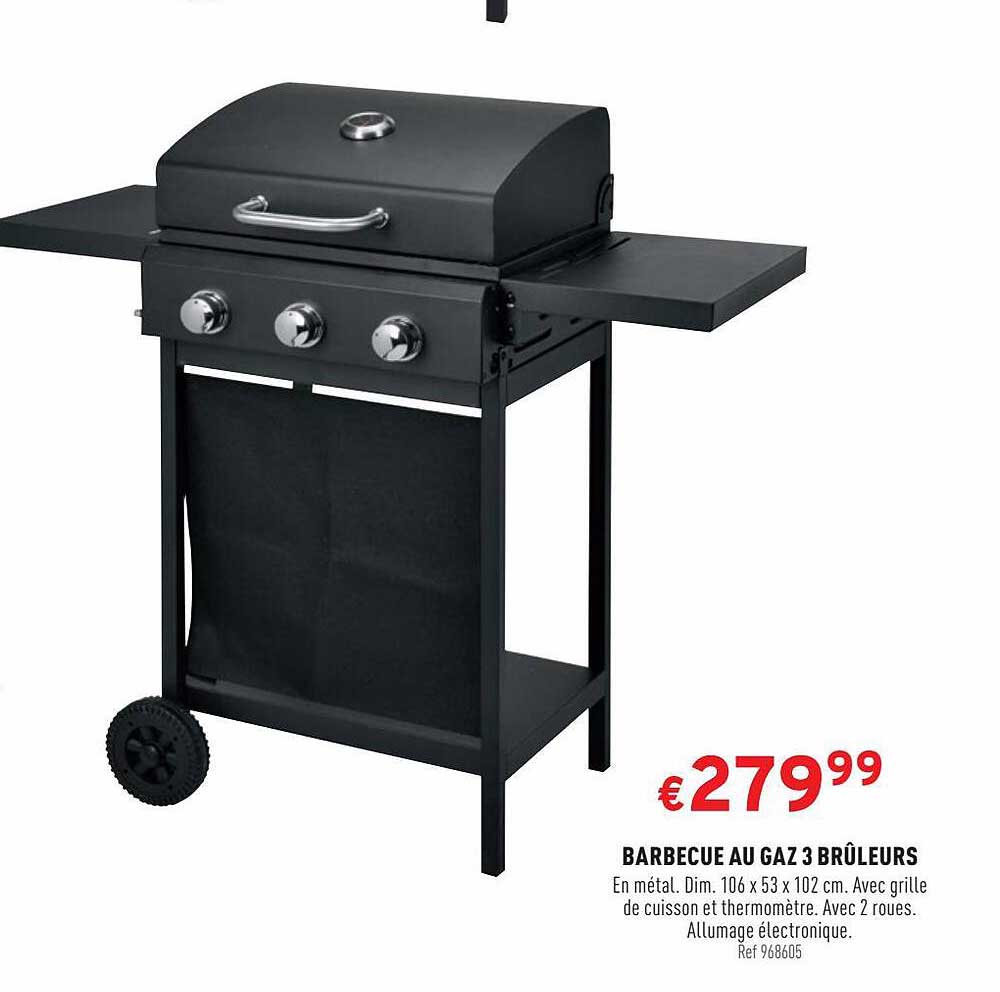 barbecue au gaz 3 brûleurs