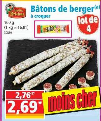 bâtons de berger à croquer justin bridou