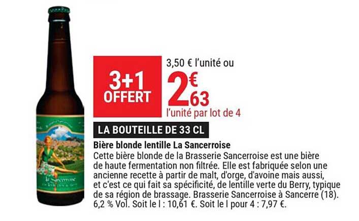 Bière Blonde Lentille La Sancerroise