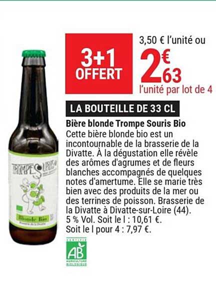 bière blonde trompe souris bio