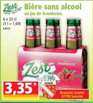 bière sans alcool au jus de framboise zest zéro
