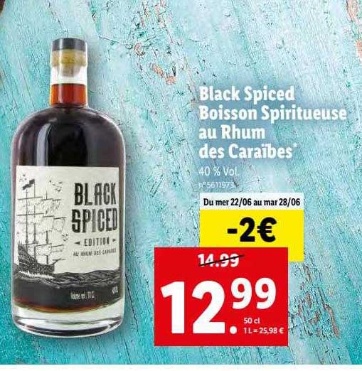 black spiced boisson spiritueuse au rhum des caraïbes