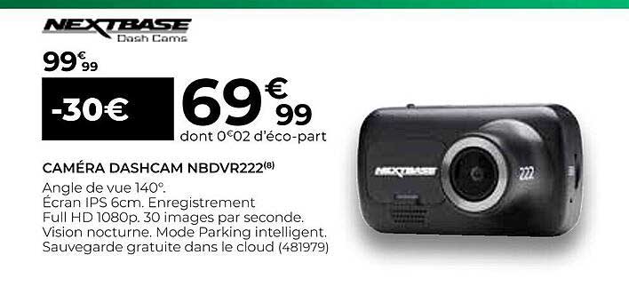 caméra dashcam nbdvr222 nextbase dash cams