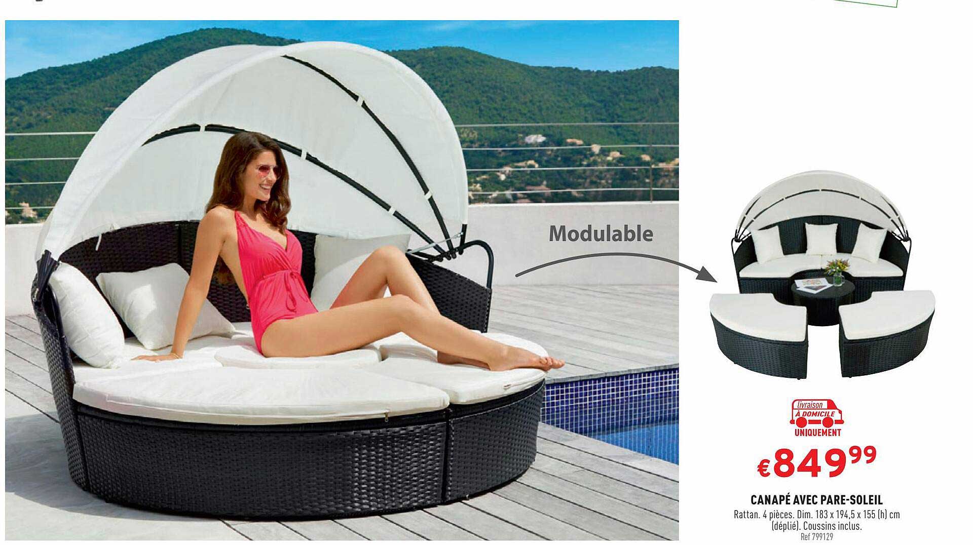 canapé avec pare-soleil