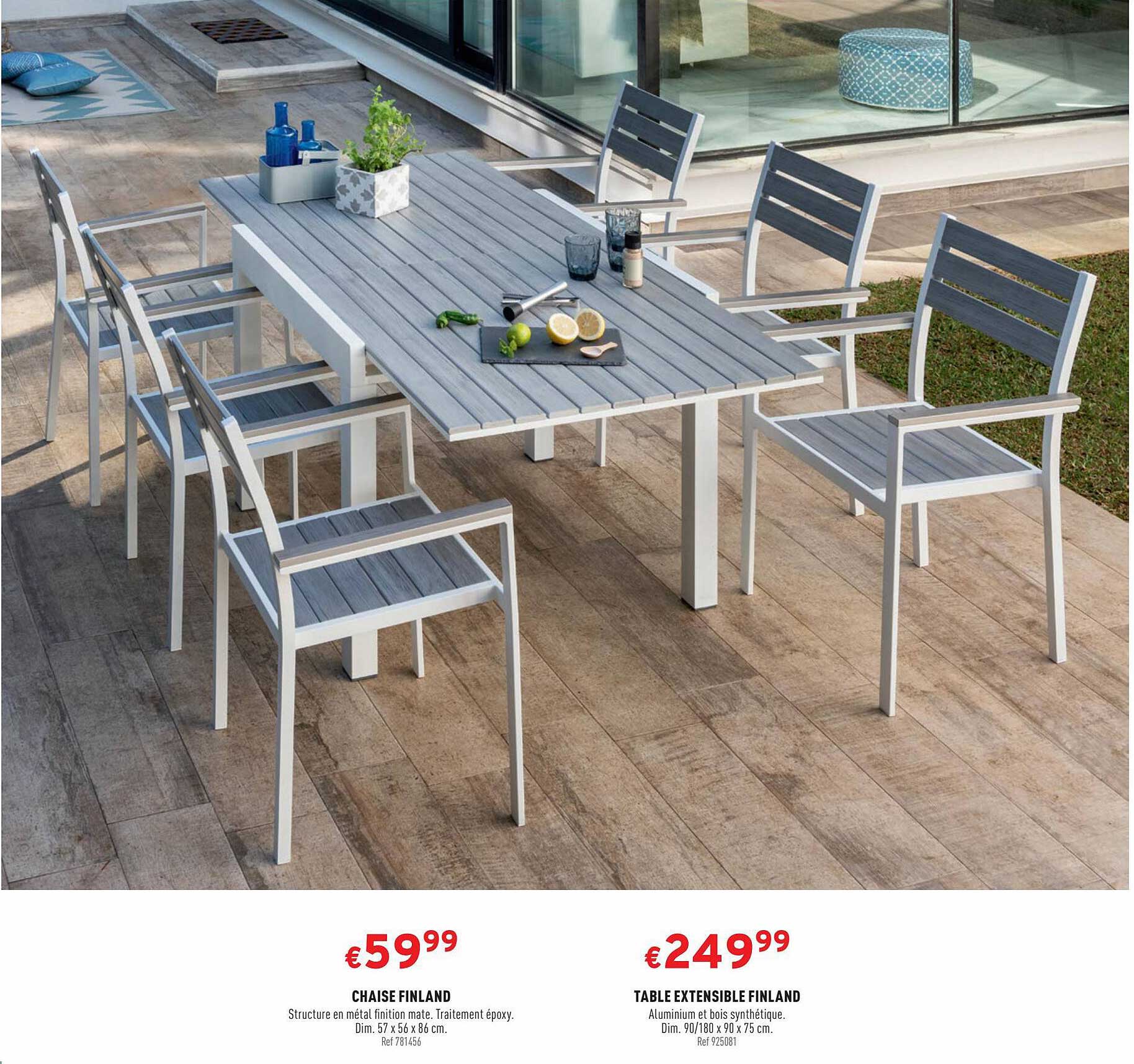 chaise finland, table extensible finland