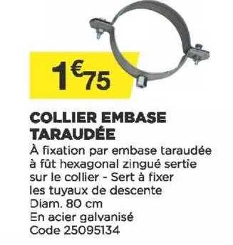 collier embase taraudée