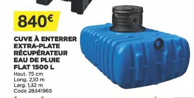 cuve à enterrer extra-plate récupérateur eau de pluie flat 1500l