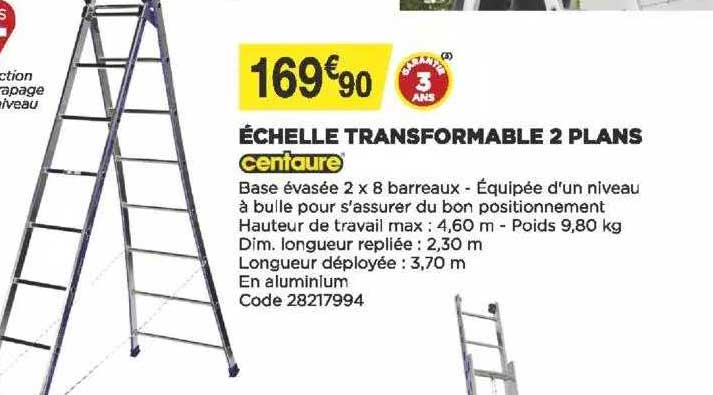 échelle transformable 2 plans centaure