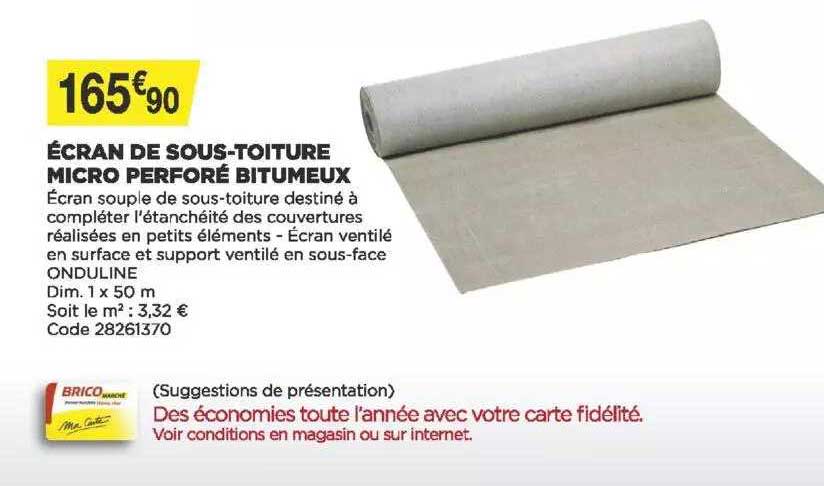 écran de sous-toiture micro perforé bitumeux