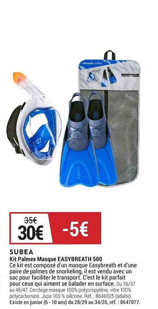 kit palmes masque easybreath 500 subea