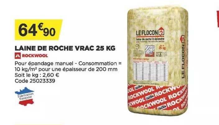 laine de roche vrac 25 kg rockwool