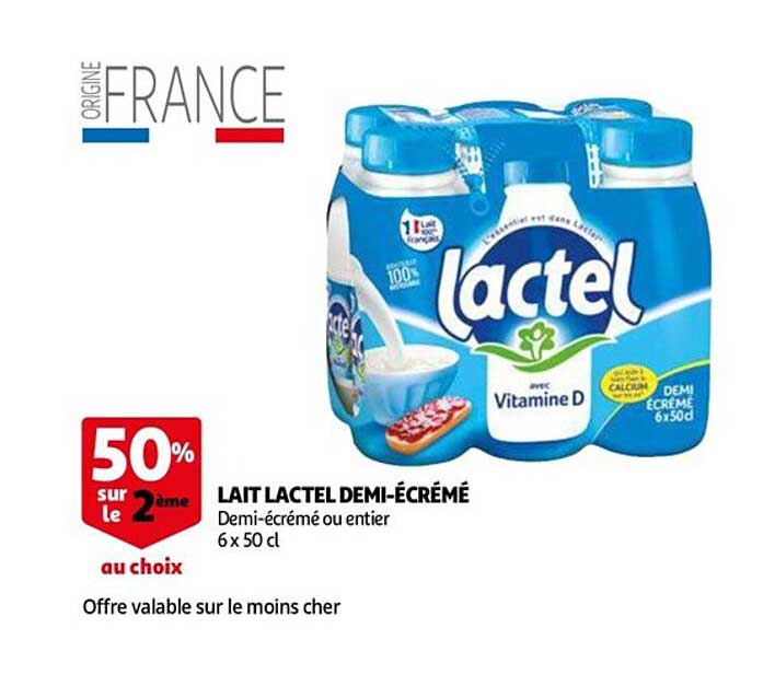 lait lactel demi-écrémé