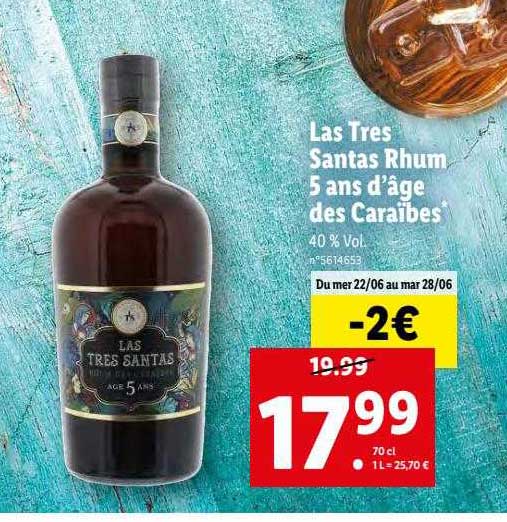 las très santas rhum 5 ans d'âge des caraïbes