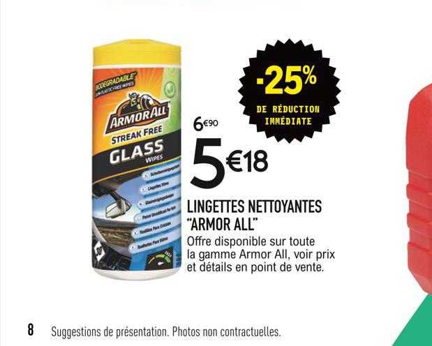 lingettes nettoyantes "armor all"