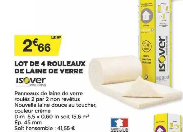 Lot De 4 Rouleaux De Laine De Verre Isover