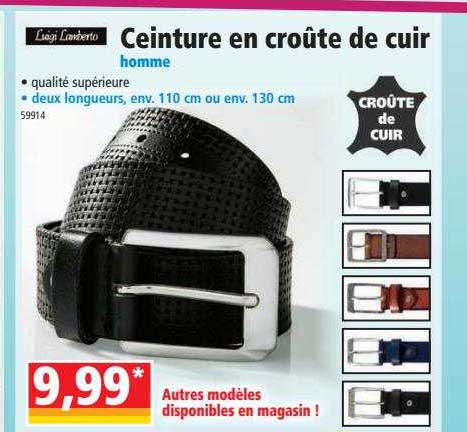 luigi lamberto ceinture en croûte de cuir homme