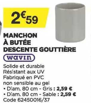 manchon à butée descente gouttière wavin