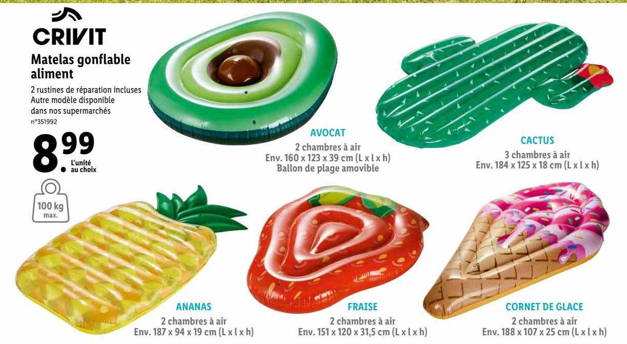matelas gonflable aliment crivit
