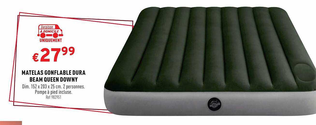 matelas gonflable dura beam queen downy
