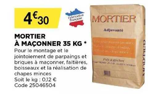 mortier à maçonner 35 kg